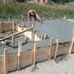 Заливка фундамента для бани