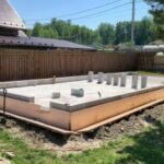 Фундамент плита с 1 рядом газоблоков