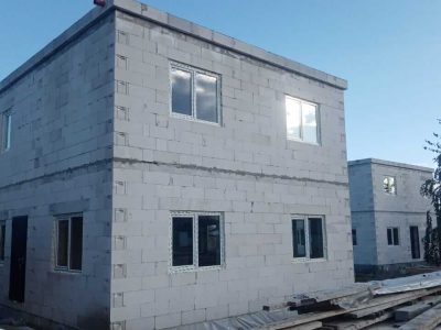 Готовые дома из газобетона с плоской кровлей в СНТ Надежда